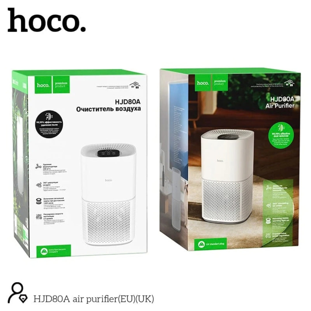 HOCO HJD80A Air Purifier with HEPA & Activated Carbon Filter – 200m³/h CADR