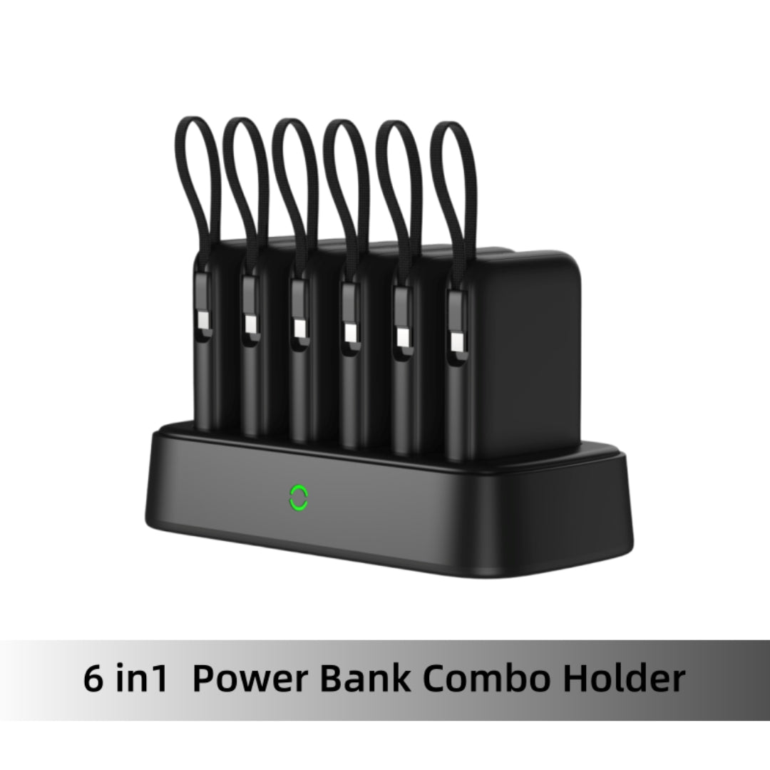 HW36D-6 6-in-1 Magnetic Power Bank Charging Combo – 6 × 10000mAh with 22.5W Fast Charging
