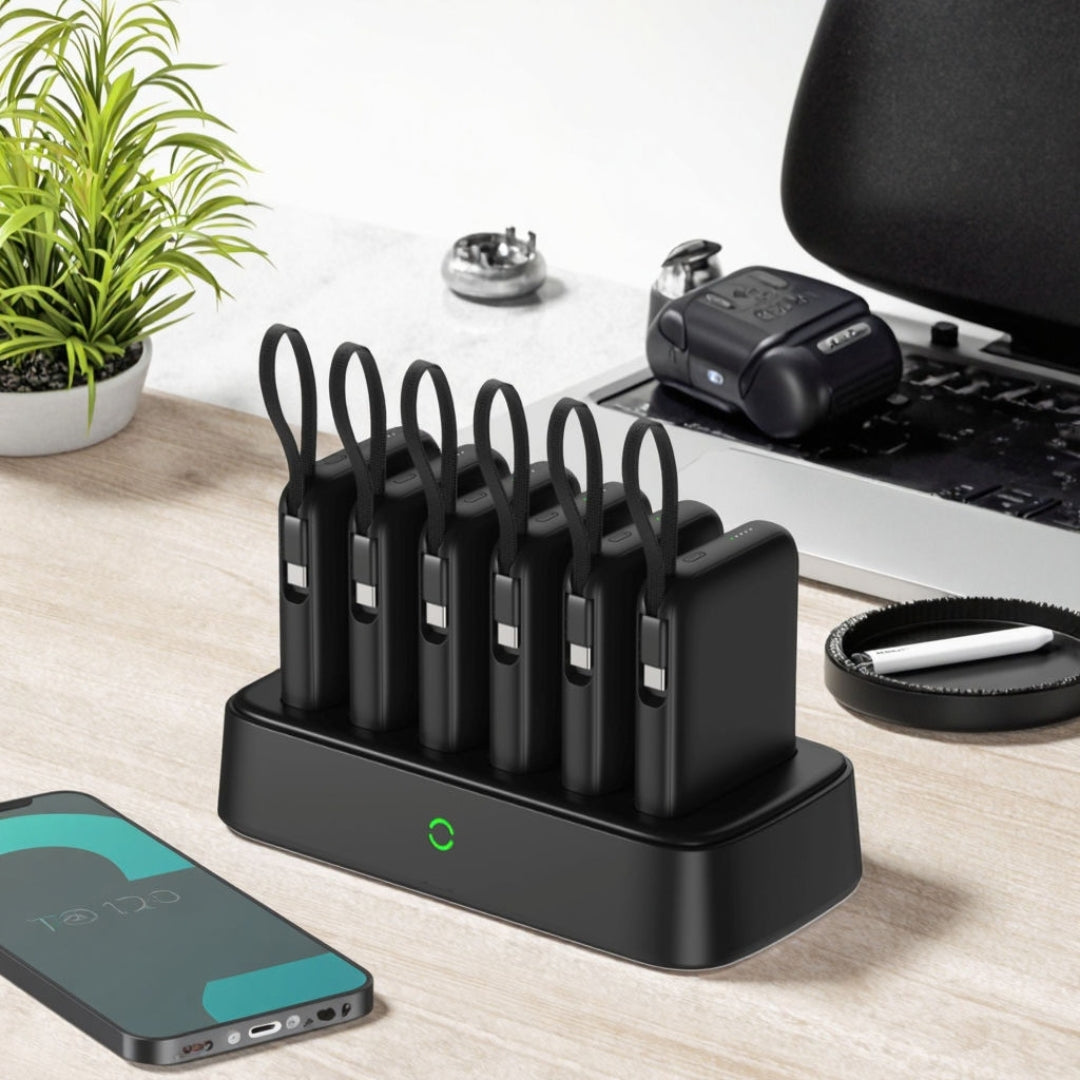 HW36D-6 6-in-1 Magnetic Power Bank Charging Combo – 6 × 10000mAh with 22.5W Fast Charging