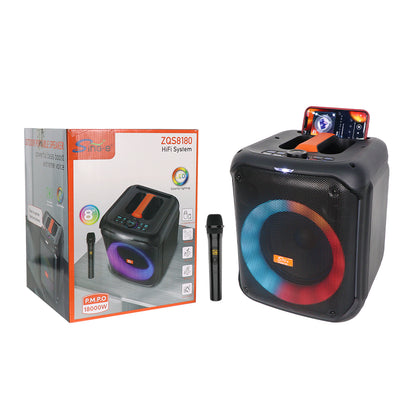 Sing-E ZQS8180 Mini Portable Karaoke Machine – Bluetooth Speaker with Mic, RGB Lights & FM