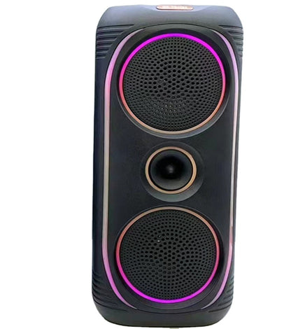 Shiou MS-2041BT Twin 8-Inch Portable Bluetooth Speaker – RGB Light, TWS, FM, USB, BT 5.3