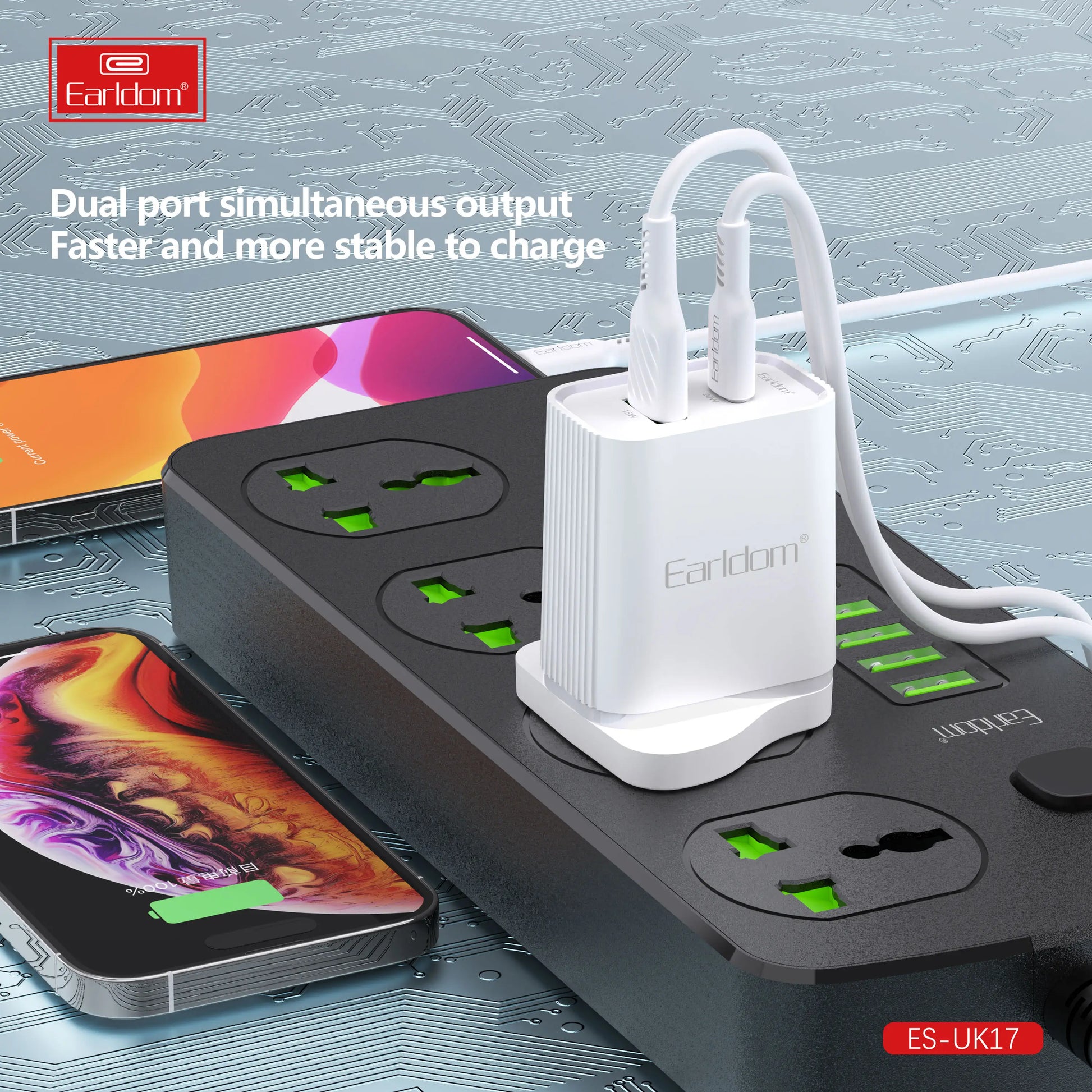 Earldom UK17  20W PD + 18W QC3.0 USB Wall Charger (UK Plug) - Saif Al Najmi Kw