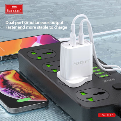 Earldom UK17  20W PD + 18W QC3.0 USB Wall Charger (UK Plug) - Saif Al Najmi Kw