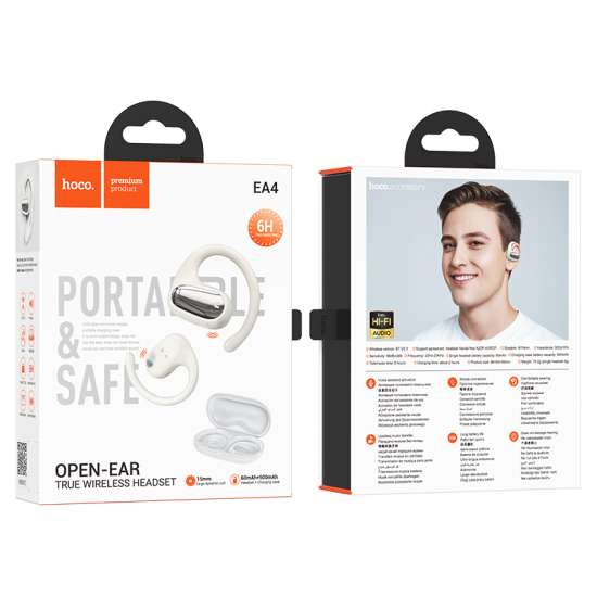 Hoco EA4 Cloud open true wireless sleep BT headset - milky white - Saif Al Najmi Kw
