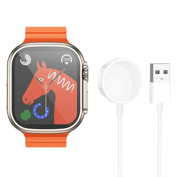 Hoco Ultra Y12 Smart Sports Watch with Silicone Strap - Orange - Saif Al Najmi Kw