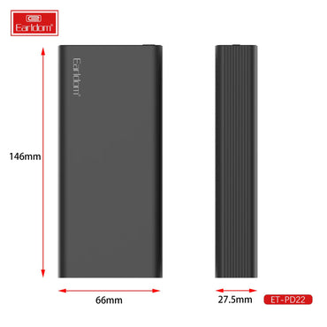EARLDOM PD22 20000mAh 20W Power Bank - Black - High Capacity & Fast Charging - Saif Al Najmi Kw