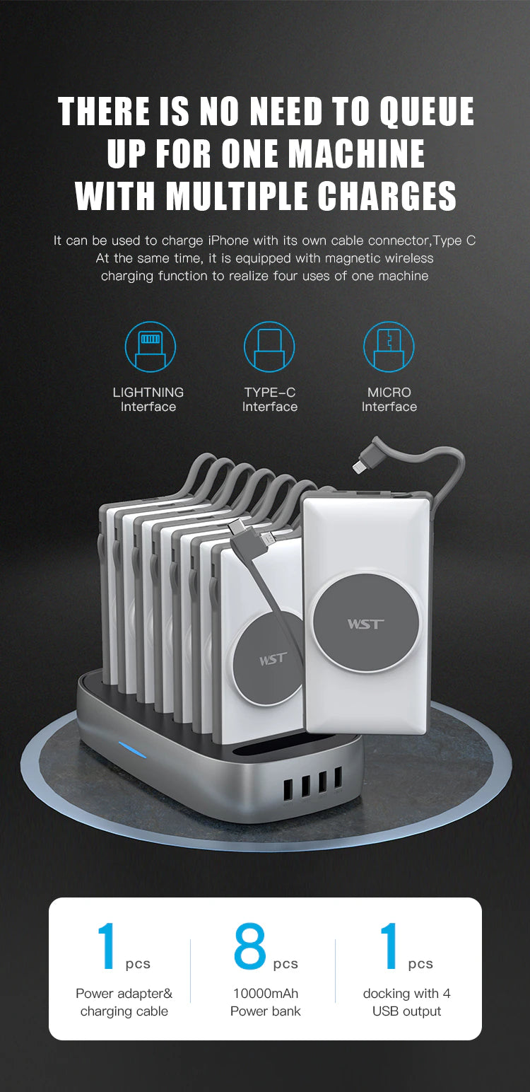 WST 8-in-1 Magnetic Wireless Power Bank Docking Station - Saif Al Najmi Kw