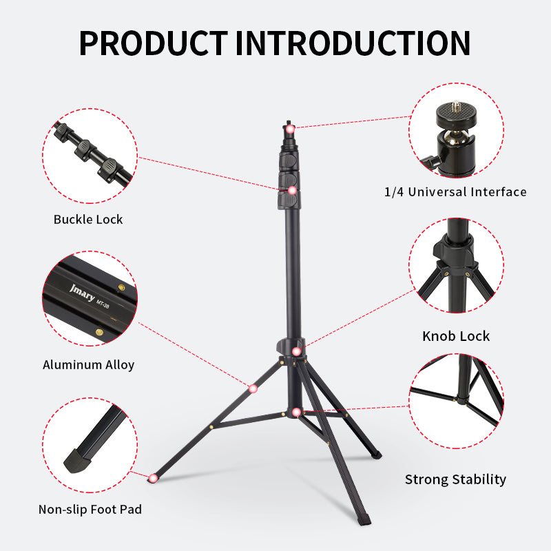 Jmary MT-38 Adjustable Tripod Selfie Stick Stand 168cm