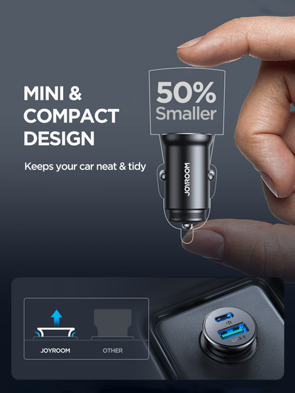 30W Joyroom CCN05 Mini Metal Car Charger