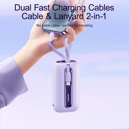 Joyroom JR-L012 10000mAh Mini Power Bank with Dual Cables – 22.5W Fast Charging