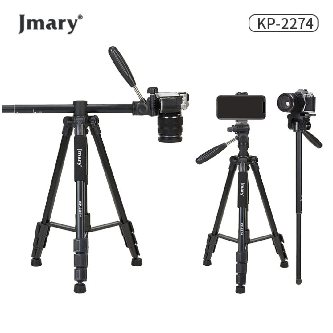 Jmary KP-2274 Professional 4-Section Aluminum Tripod with Horizontal Axis