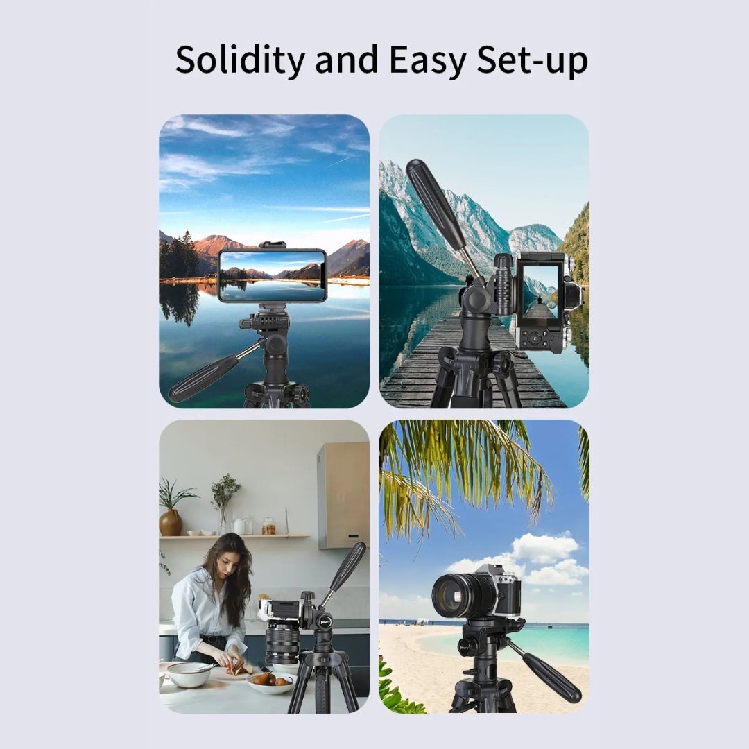 Jmary KP-2274 Professional 4-Section Aluminum Tripod with Horizontal Axis