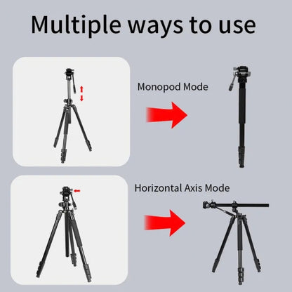 Jmary KS355+HG60 1.85M 2-in-1 Tripod & Monopod with Horizontal Axis Ball Head