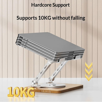 360° Rotating Adjustable Foldable Laptop Stand with Wooden Base