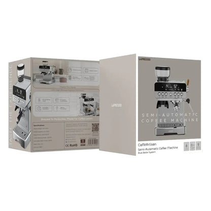 LePresso CafféArtisan Semi-Automatic Coffee Machine with Dual Boiler System – Silver