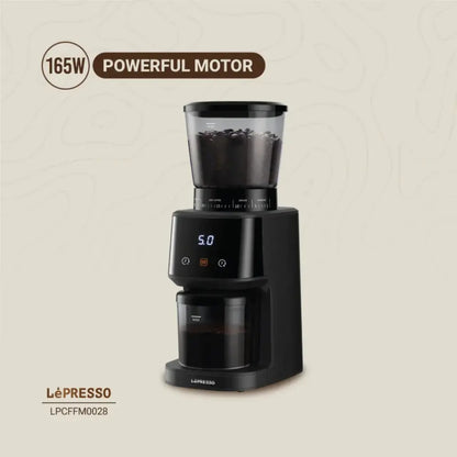 LePresso Conical Burr Coffee Grinder with 31 Grind Settings – Black
