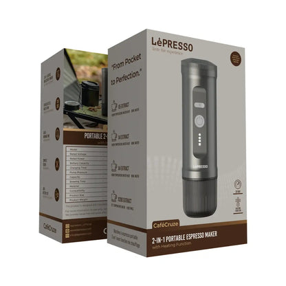 LePresso Cafecruze Portable 2-in-1 Espresso Maker 20 Bar – 65mL