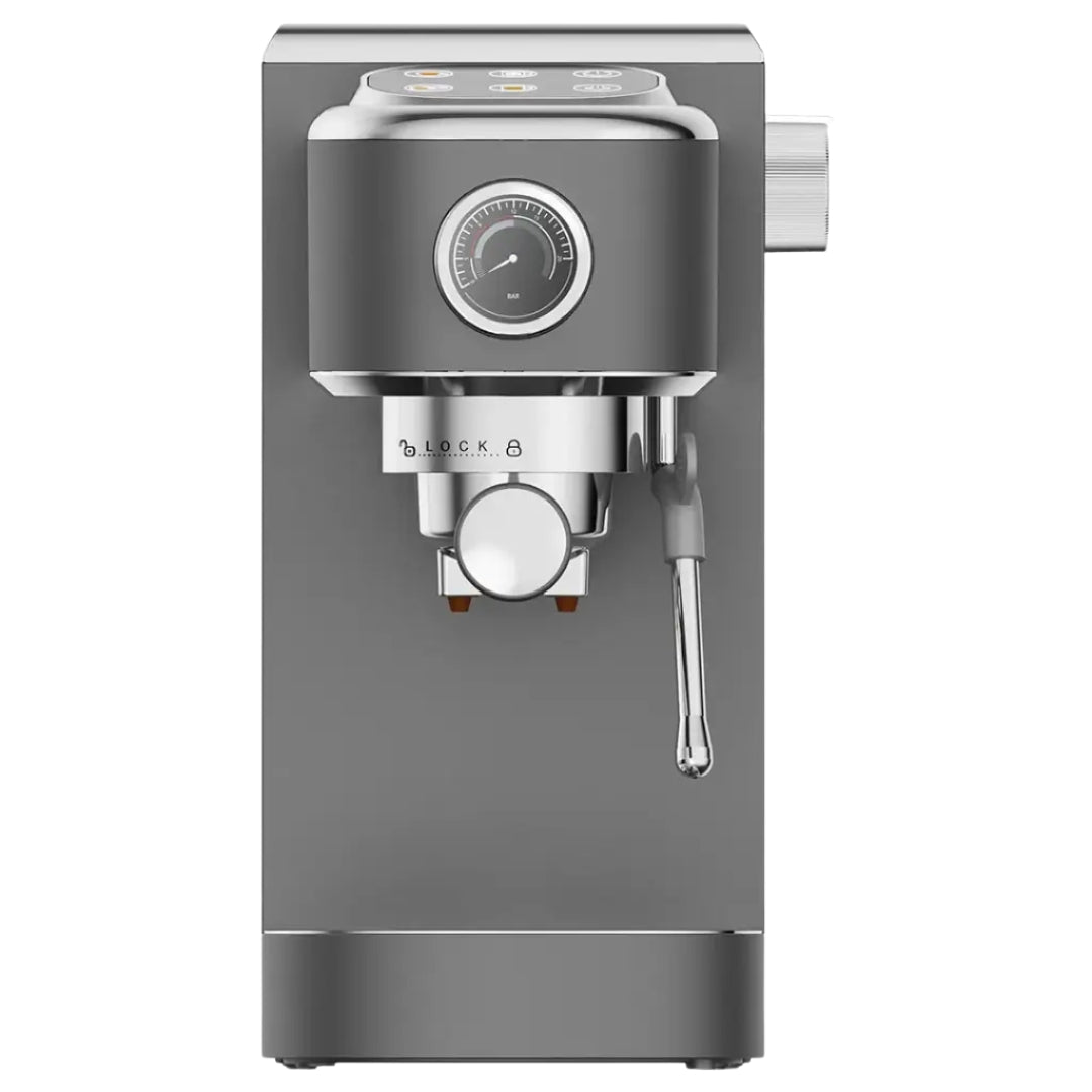 LePresso Caffè Virtuoso Hot & Cold Espresso Maker with Steam Wand & Pressure Gauge – Gray