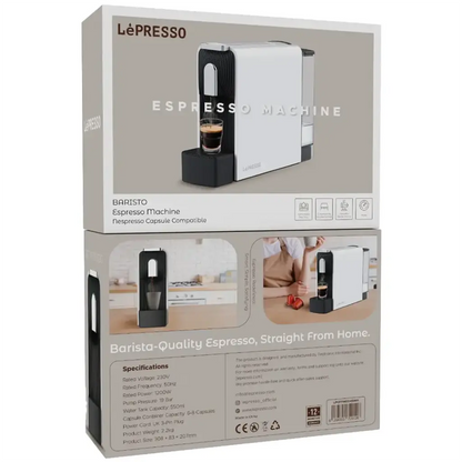 Lepresso Baristo Espresso Machine Nespresso Capsule Compatible