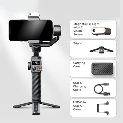 Hohem iSteady M6 Kit Smartphone Gimbal Stabilizer with AI Tracking & RGB Fill Light