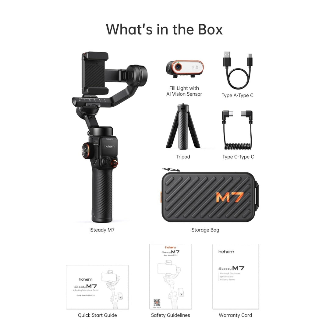 Hohem iSteady M7 3-Axis Smartphone Gimbal with AI Tracking & Touchscreen Remote