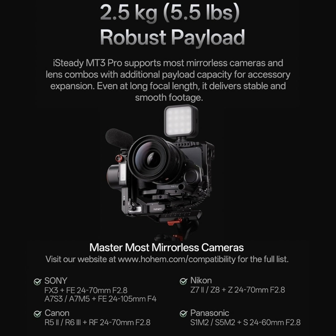 Hohem iSteady MT3 Pro AI Camera Gimbal Stabilizer with Touchscreen Remote