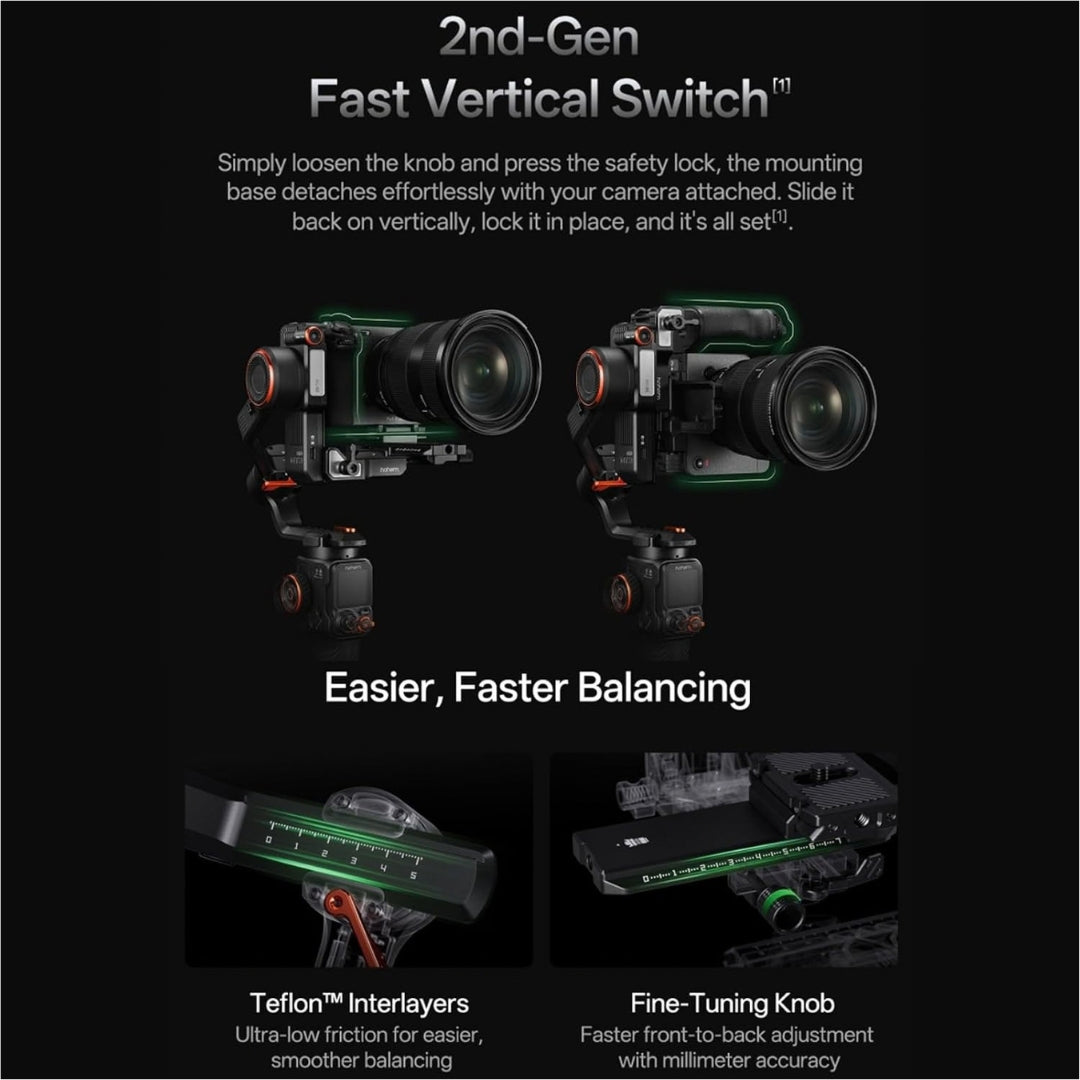 Hohem iSteady MT3 Pro AI Camera Gimbal Stabilizer with Touchscreen Remote