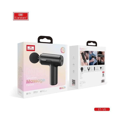 Earldom ET-V6 Mini Vibration Massage Gun - 1200mAh - Black - Saif Al Najmi Kw