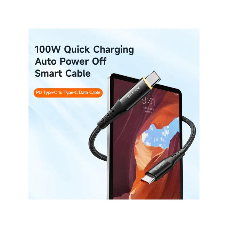 Mcdodo CA-3461 USB-C to USB-C 100W 1.8m Auto Power-Off PD Cable - Black - Saif Al Najmi Kw