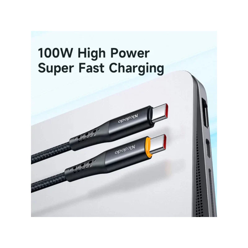 Mcdodo CA-3461 USB-C to USB-C 100W 1.8m Auto Power-Off PD Cable - Black - Saif Al Najmi Kw
