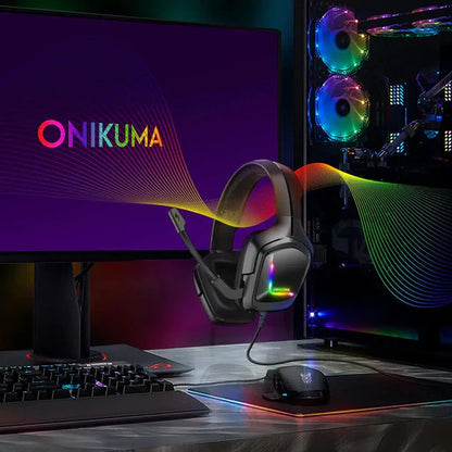 ONIKUMA K20 Wired Gaming Headset with Microphone & RGB Light - Clear Audio & Comfortable Design - Saif Al Najmi Kw