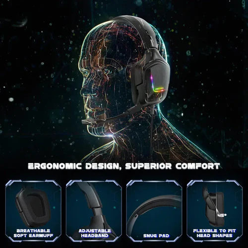 ONIKUMA K20 Wired Gaming Headset with Microphone & RGB Light - Clear Audio & Comfortable Design - Saif Al Najmi Kw