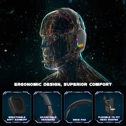 ONIKUMA K20 Wired Gaming Headset with Microphone & RGB Light - Clear Audio & Comfortable Design - Saif Al Najmi Kw