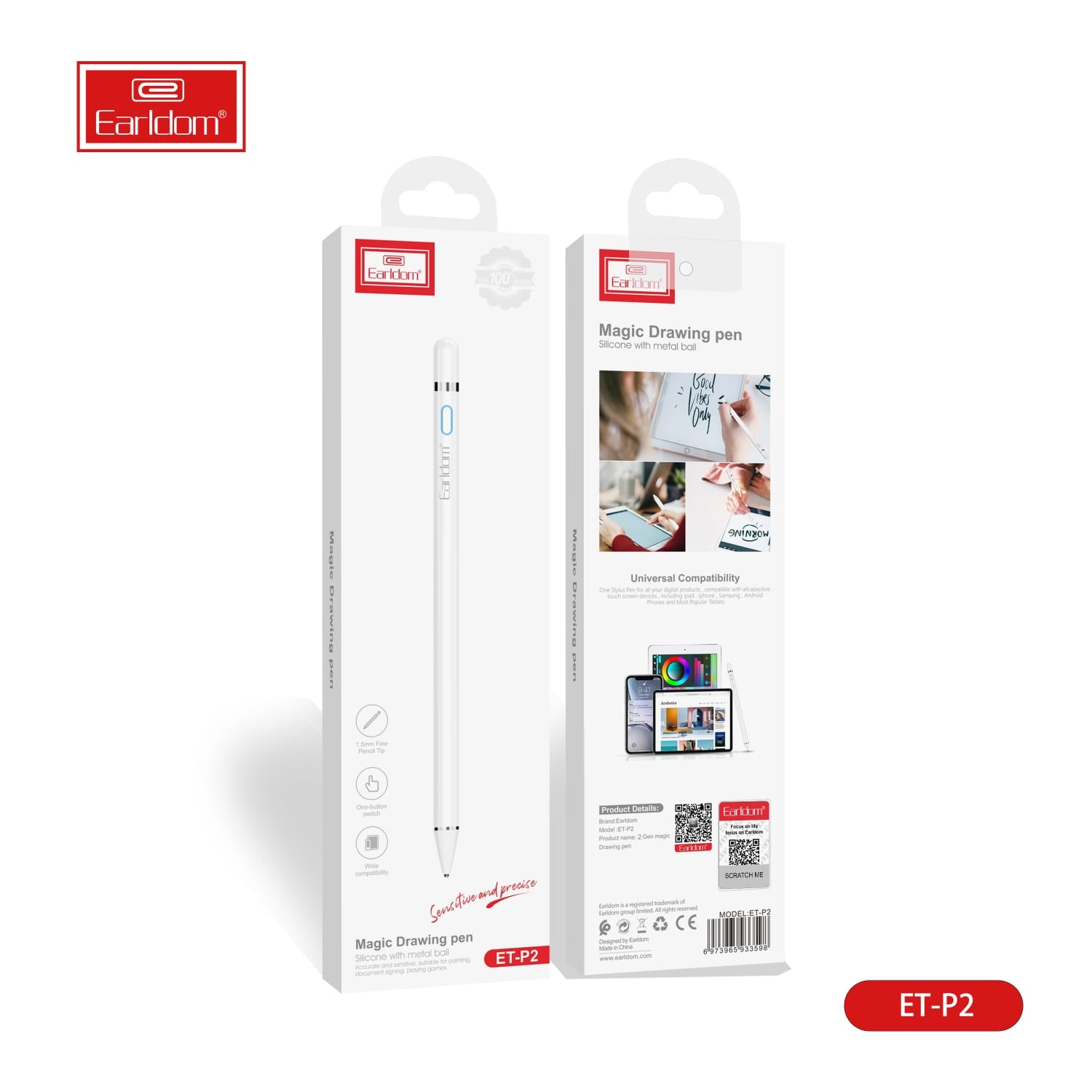 Earldom® Magic Drawing Pen P2 for iPad and Tablet Universal - High Precision Stylus - Saif Al Najmi Kw