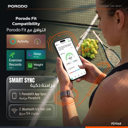 Porodo TrackFit Evo Smart Health Tracking Band with 120+ Sports Modes, IP68 & 8-Day Battery Life