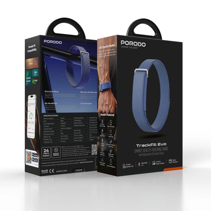 Porodo TrackFit Evo Smart Health Tracking Band with 120+ Sports Modes, IP68 & 8-Day Battery Life