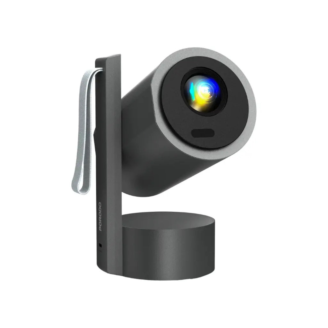 Porodo Full HD Smart Projector with Autofocus & 270° Angle Adjustment – Gray with battery