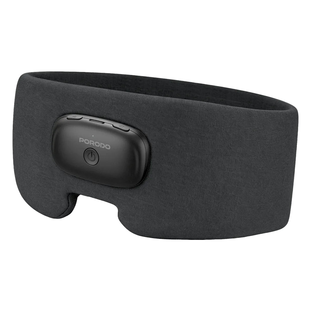 Porodo Lifestyle EON Heated Sleep Eye Mask with 3-Level Heat Therapy & Bluetooth Audio – Grey