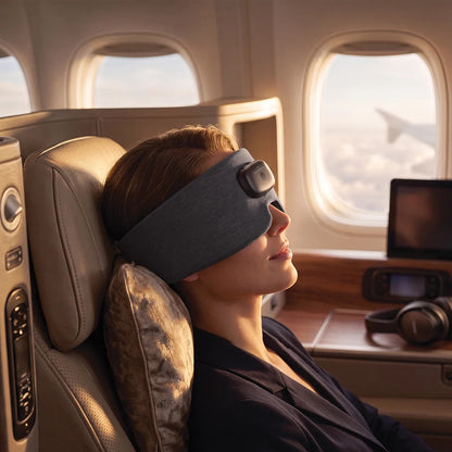Porodo Lifestyle EON Heated Sleep Eye Mask with 3-Level Heat Therapy & Bluetooth Audio – Grey