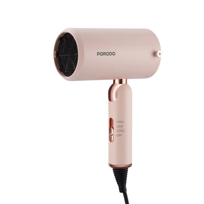Porodo 2-in-1 Hair & Garment Dryer 1800W with Foldable Design – Pink