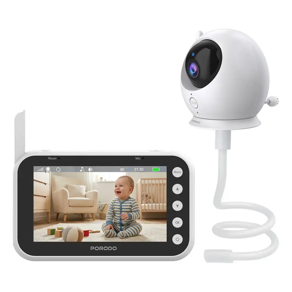 Porodo Lifestyle Lumi Baby Smart Monitor with Camera and Display Screen – Silver