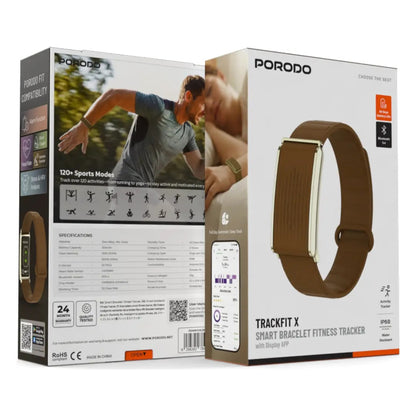 Porodo Trackfit X Smart Bracelet Fitness Tracker with 120+ Sports Modes, IP68 & 30-Day Battery Life