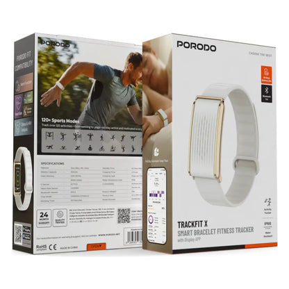Porodo Trackfit X Smart Bracelet Fitness Tracker with 120+ Sports Modes, IP68 & 30-Day Battery Life