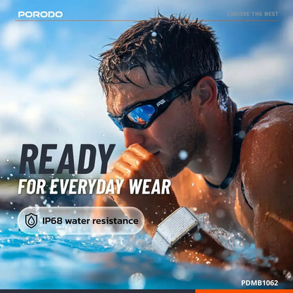 Porodo Trackfit X Smart Bracelet Fitness Tracker with 120+ Sports Modes, IP68 & 30-Day Battery Life
