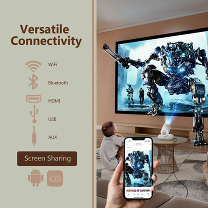 Porodo Lumacast Smart Full HD Projector with Auto Focus & Keystone – White