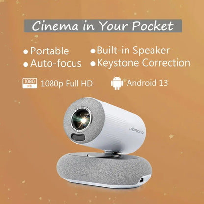 Porodo Lumacast Smart Full HD Projector with Auto Focus & Keystone – White