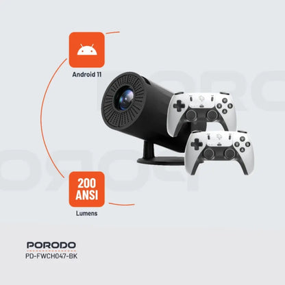 Porodo Gaming Projector with Controllers – Black