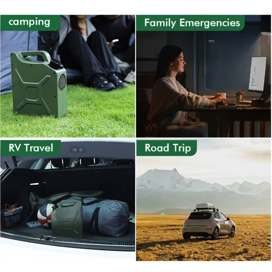 Powerology ARMES 150000mAh 500Wh Portable Power Station with 500W AC Output & 60W PD (Desert Tan & Green)