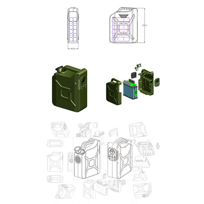 Powerology ARMES 150000mAh 500Wh Portable Power Station with 500W AC Output & 60W PD (Desert Tan & Green)