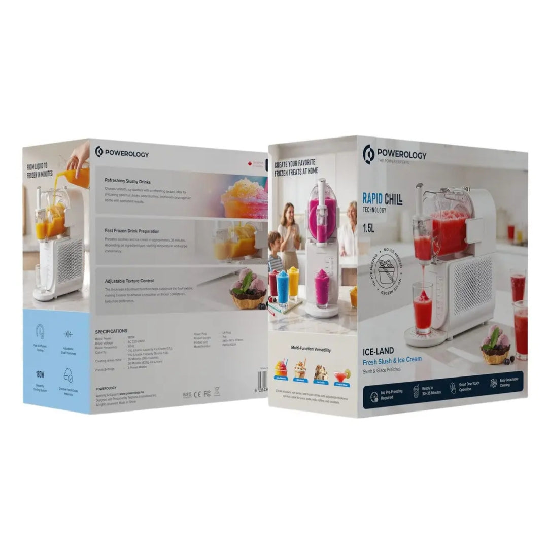 Powerology Fresh Slushie & Ice Cream Maker 1.5L – White